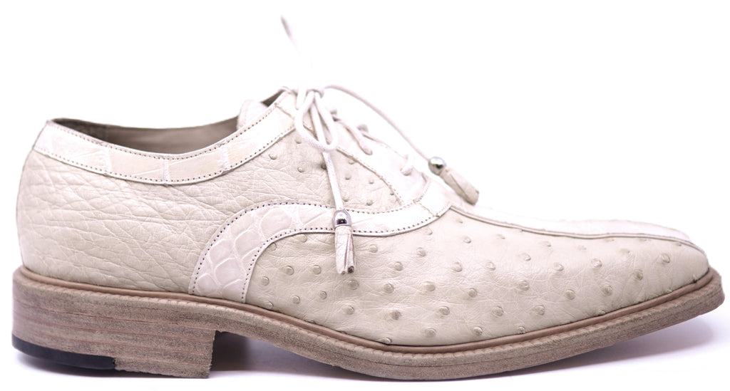Beige Alligator & Ostrich Dress Shoe image 0