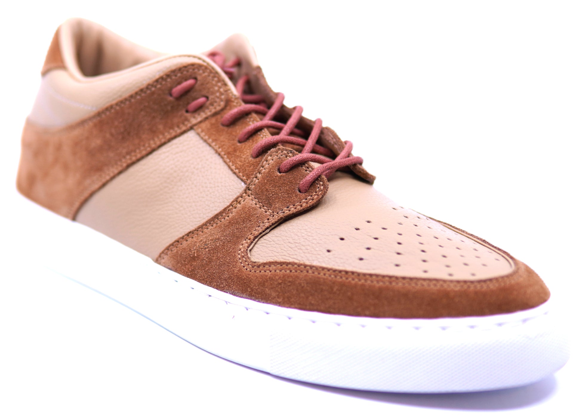 Beige Leather & Cognac Suede Sneaker image 2