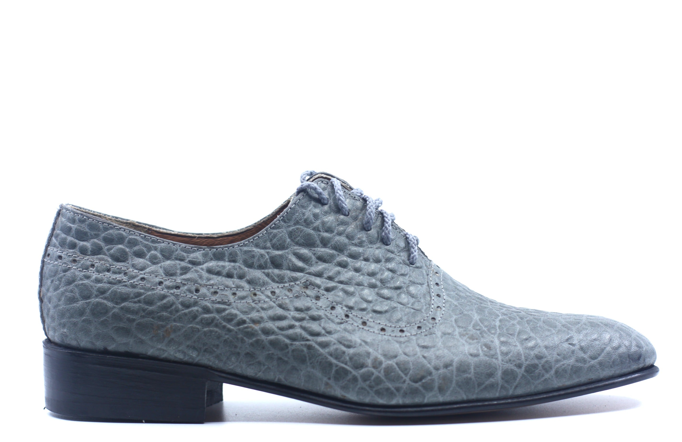 Grey Textured Leather Dress shoe US 9 image 0