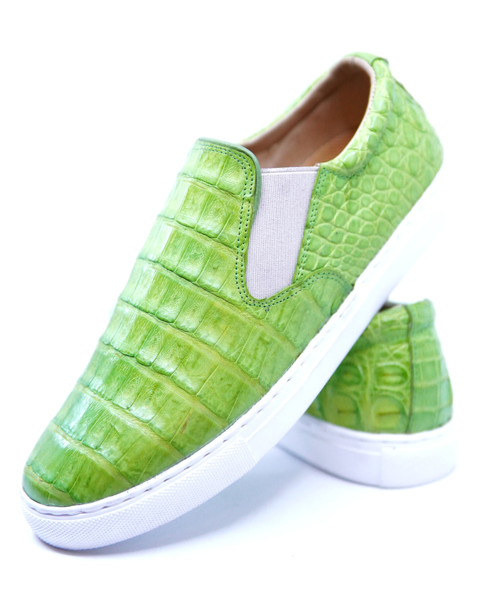 Lime Green Slip On Caiman Belly US Women's 9 image 4