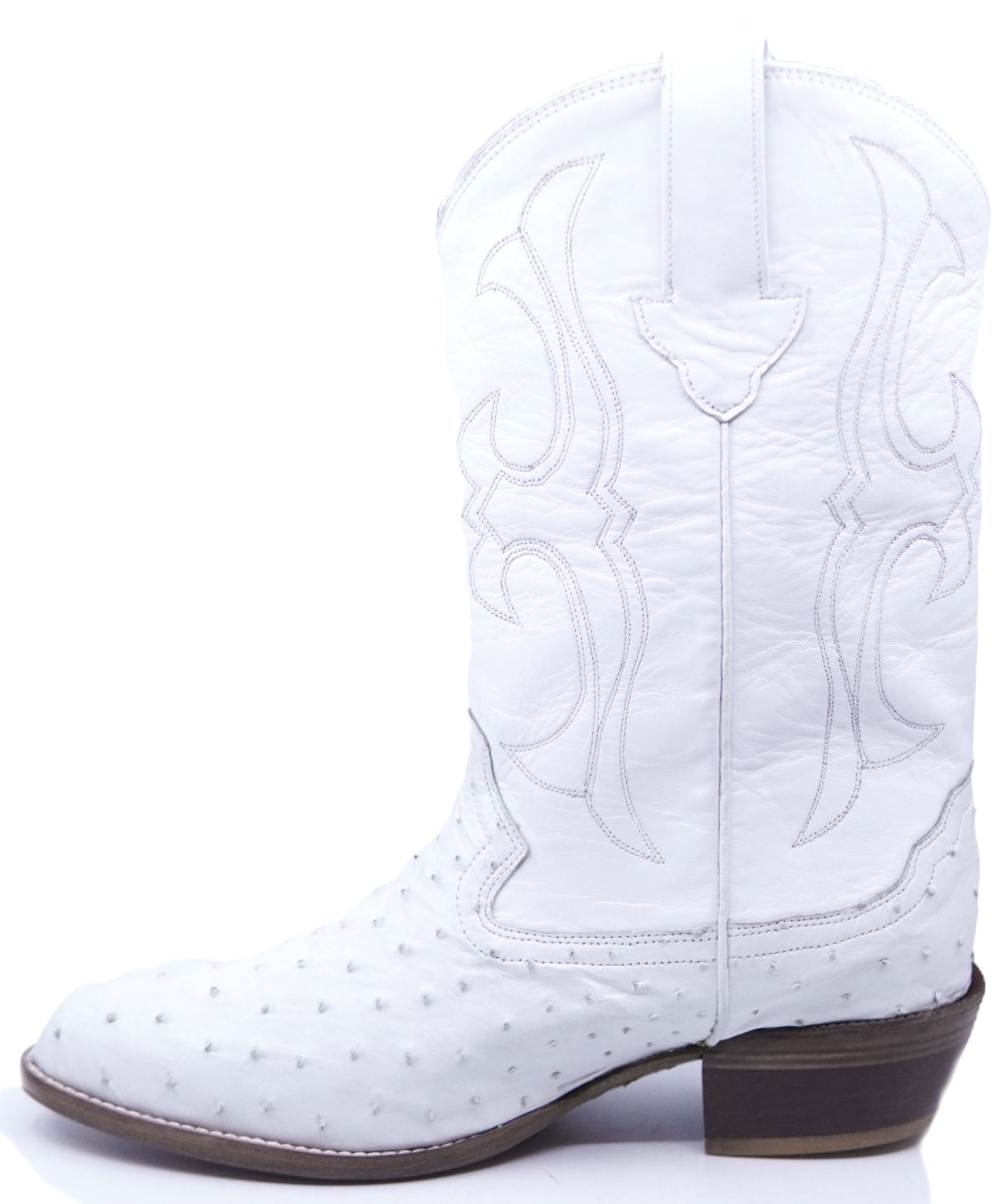 Winter White Ostrich Cowboy Boots image 1