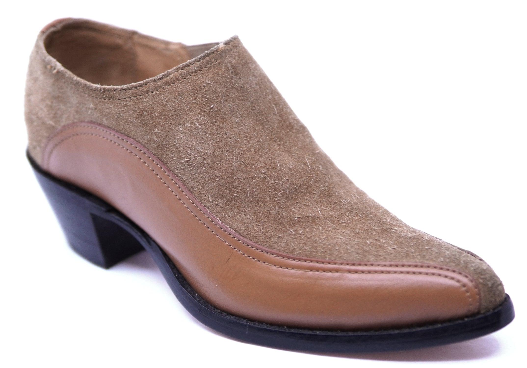 Suede & Leather Ankle Boot Heel image 2