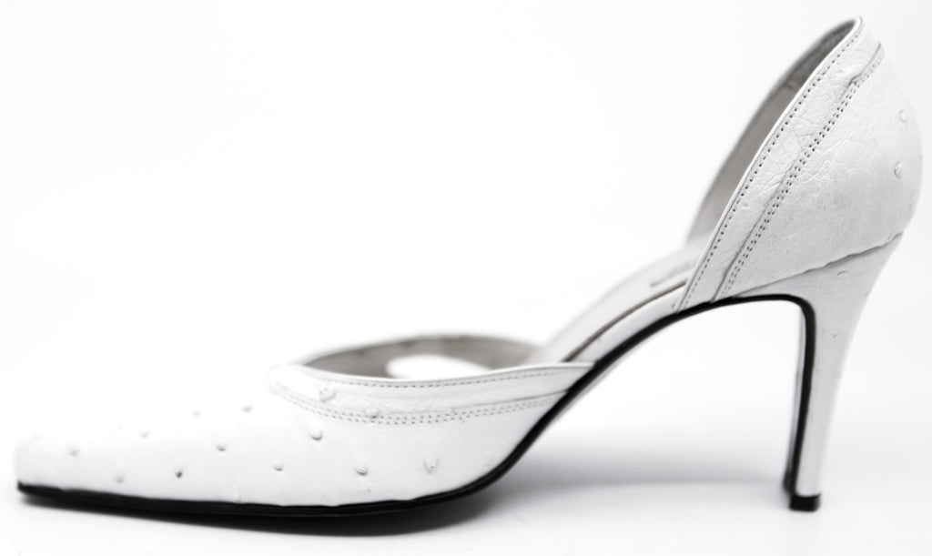 Genuine White Ostrich Heel image 1