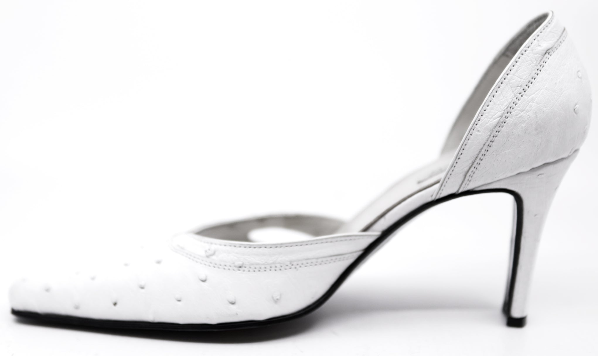 Genuine White Ostrich Heel image 1