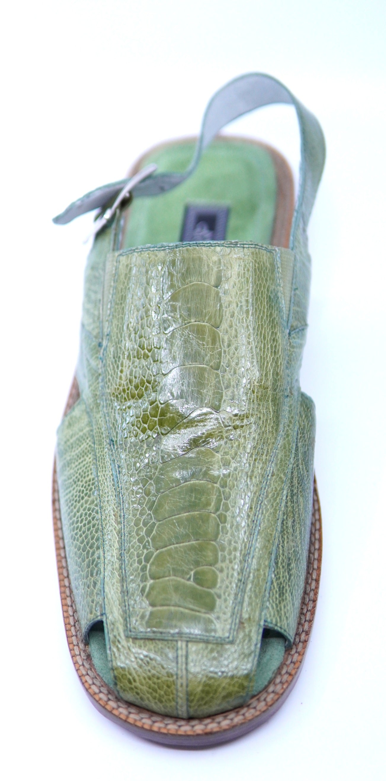 Green Ostrich Leg Sandals US 11 image 1