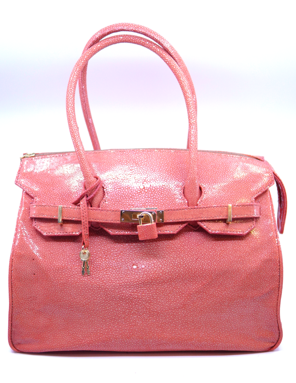 Coral Sanded Stingray Large Purse image 0