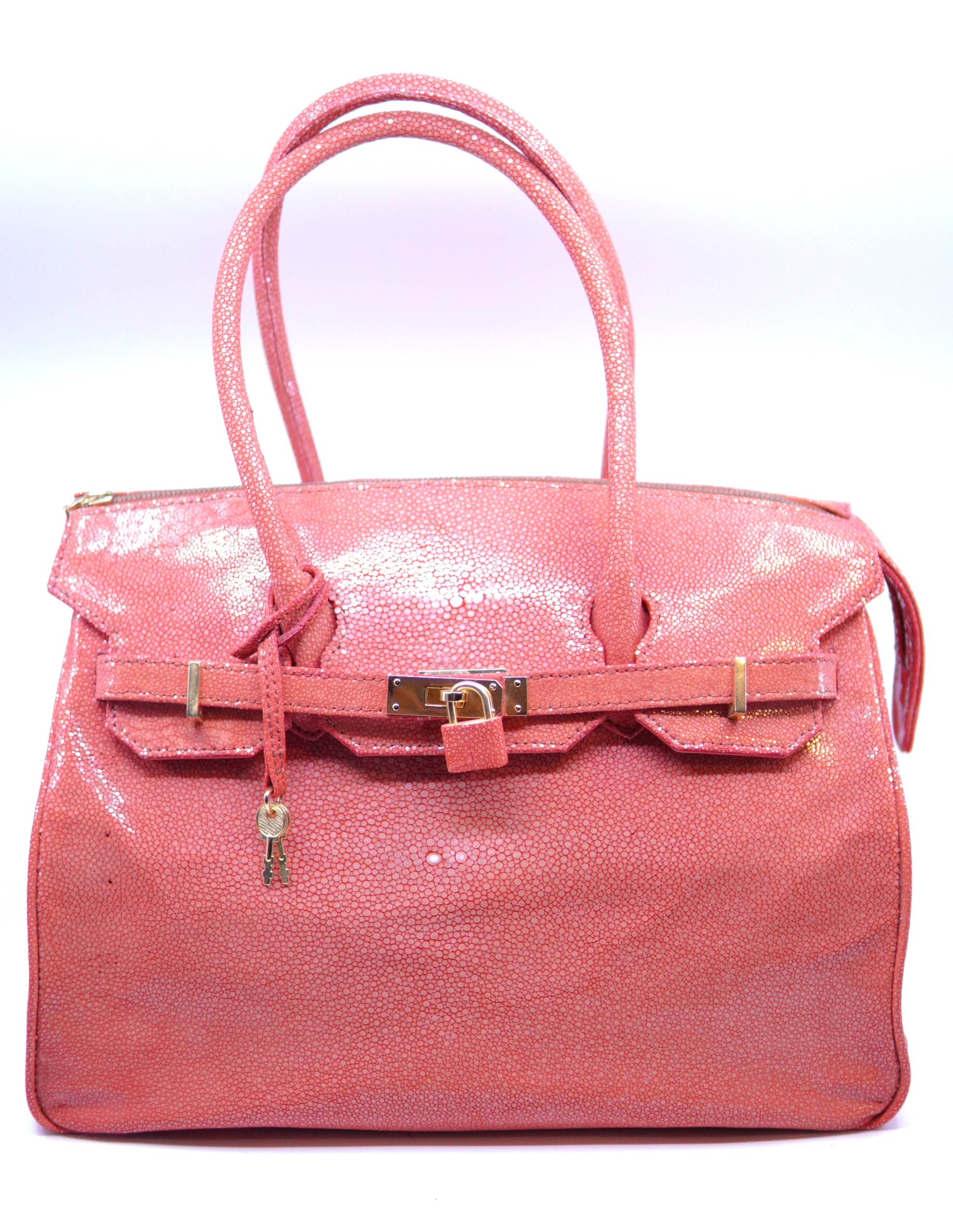 Coral Sanded Stingray Large Purse image 0