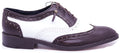 Genuine White & Brown Leather Wingtip Dress Shoe 12-US Men's image 0