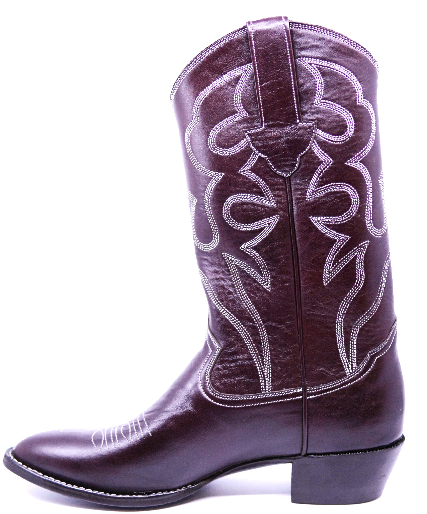 Dark Burgundy Genuine Leather Cowboy Boots image 1