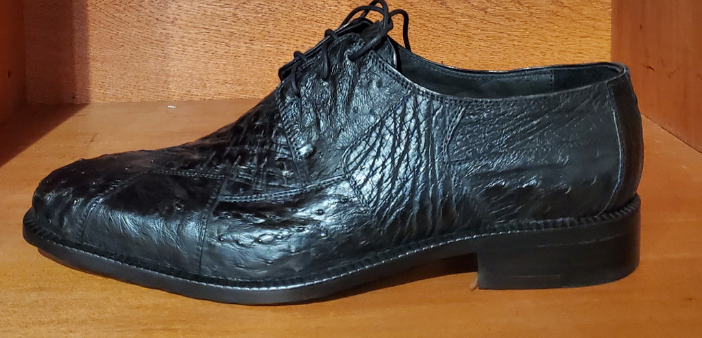 Black Ostrich Dress Shoe US Men's 11.5 image 1