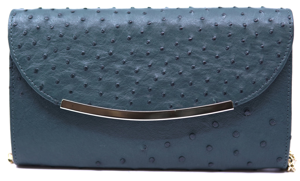 Ostrich Crossbody Bag with Chain Strap image 0