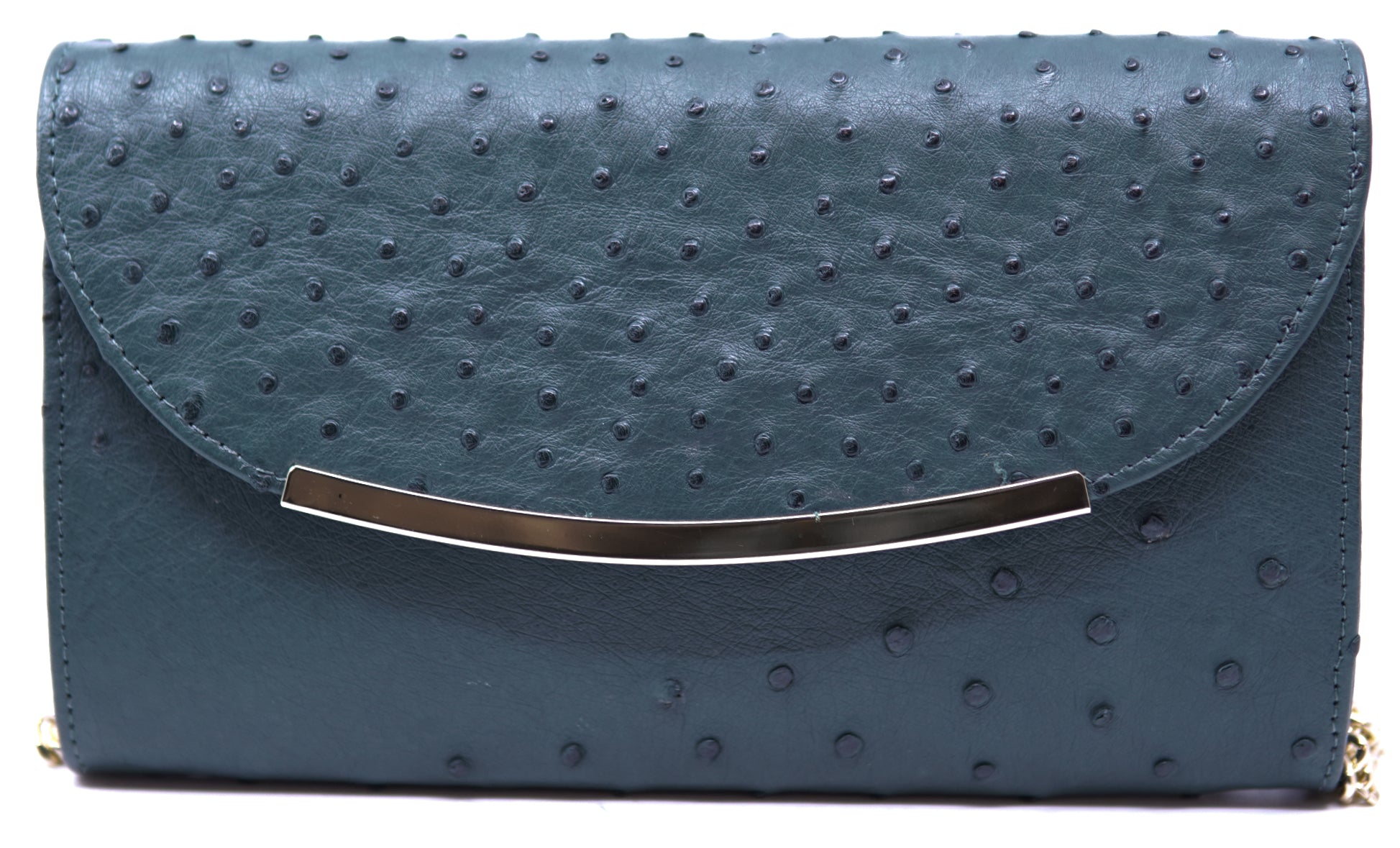 Ostrich Crossbody Bag with Chain Strap image 0