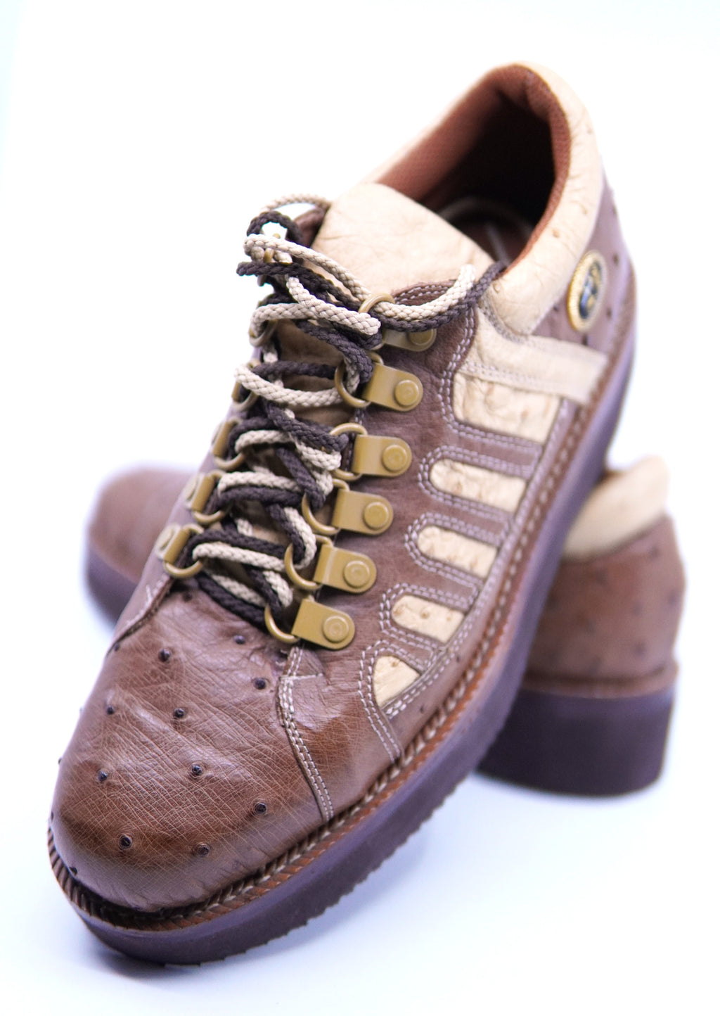 Beige & Brown Ostrich Sneaker US 7 image 3