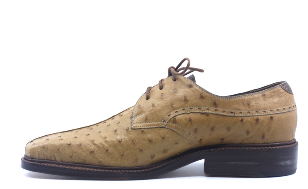 Brown and Tan Ostrich Dress Shoes US 10.5 image 2