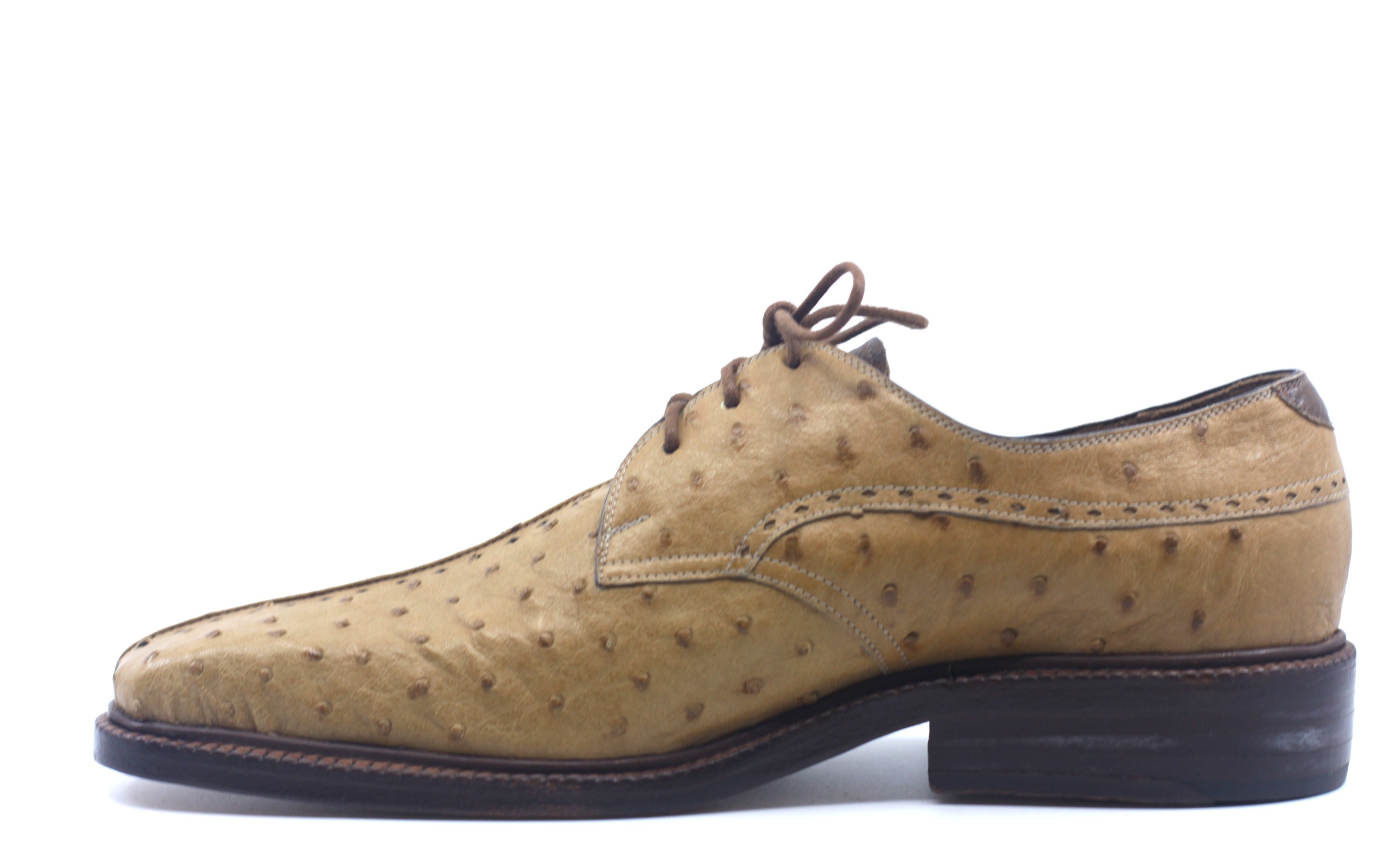 Brown and Tan Ostrich Dress Shoes US 10.5 image 2