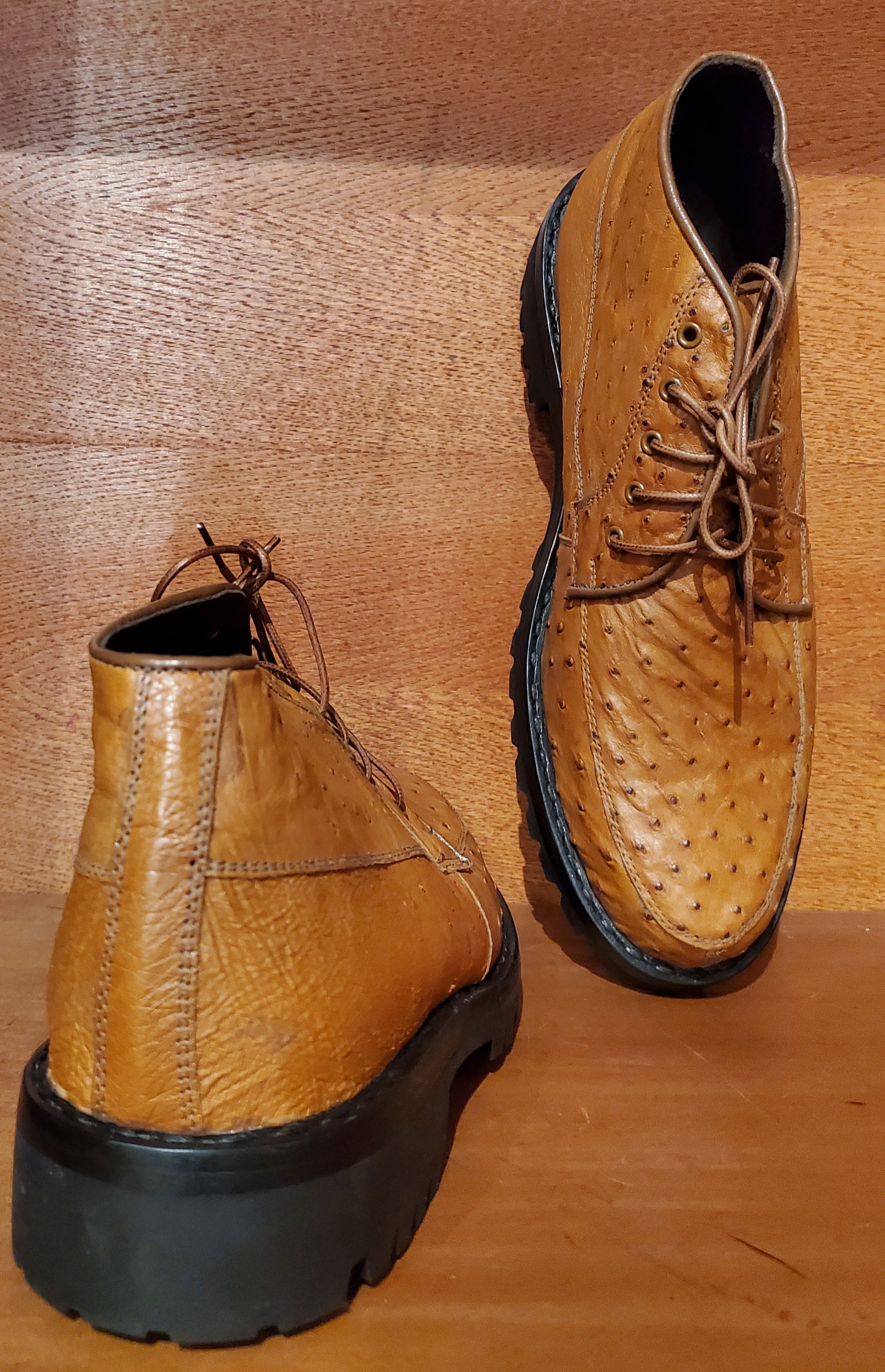 Tan Ostrich 8D US Men's 10.5 image 3