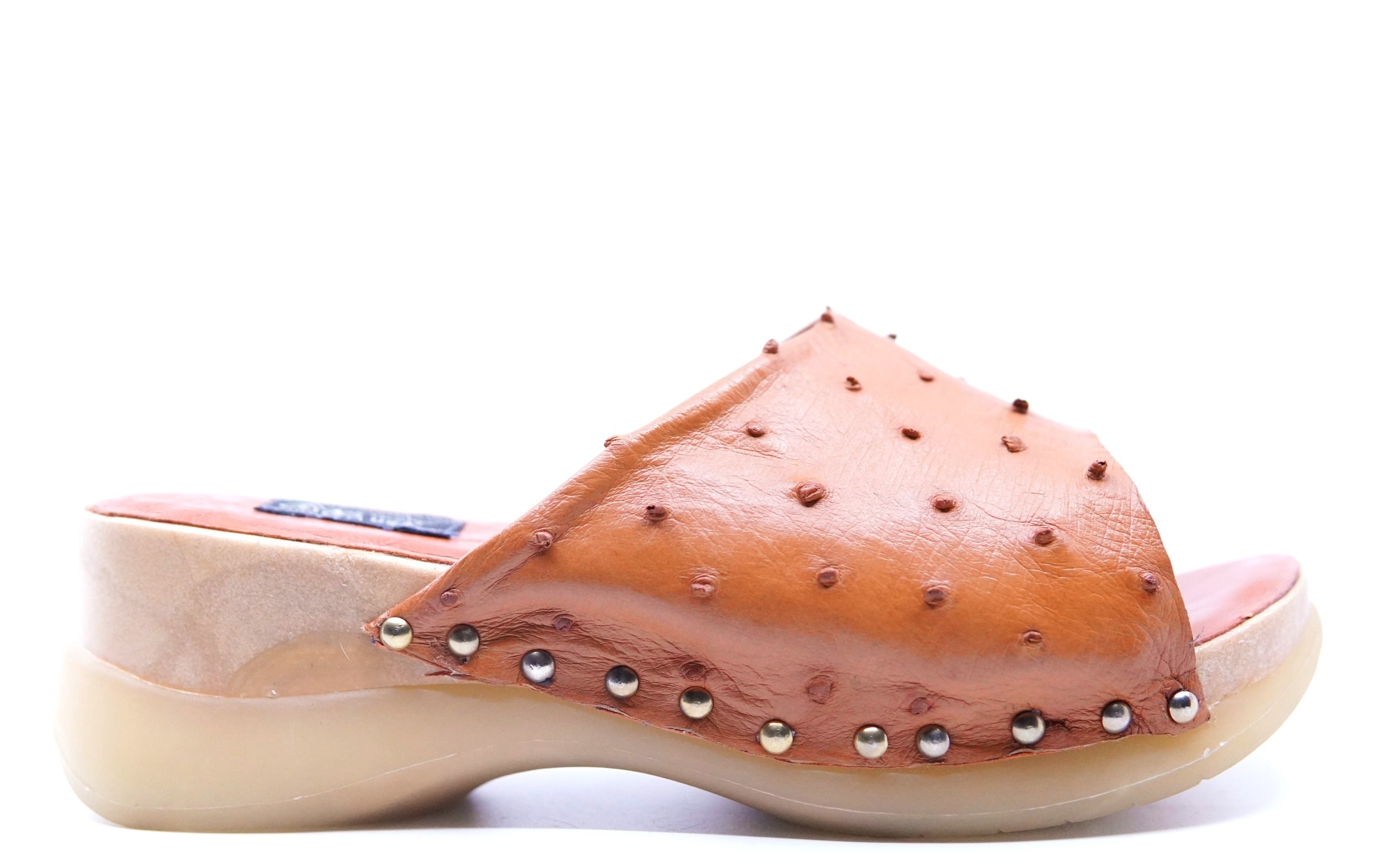 Cognac Ostrich Clog US Women's 11 image 0