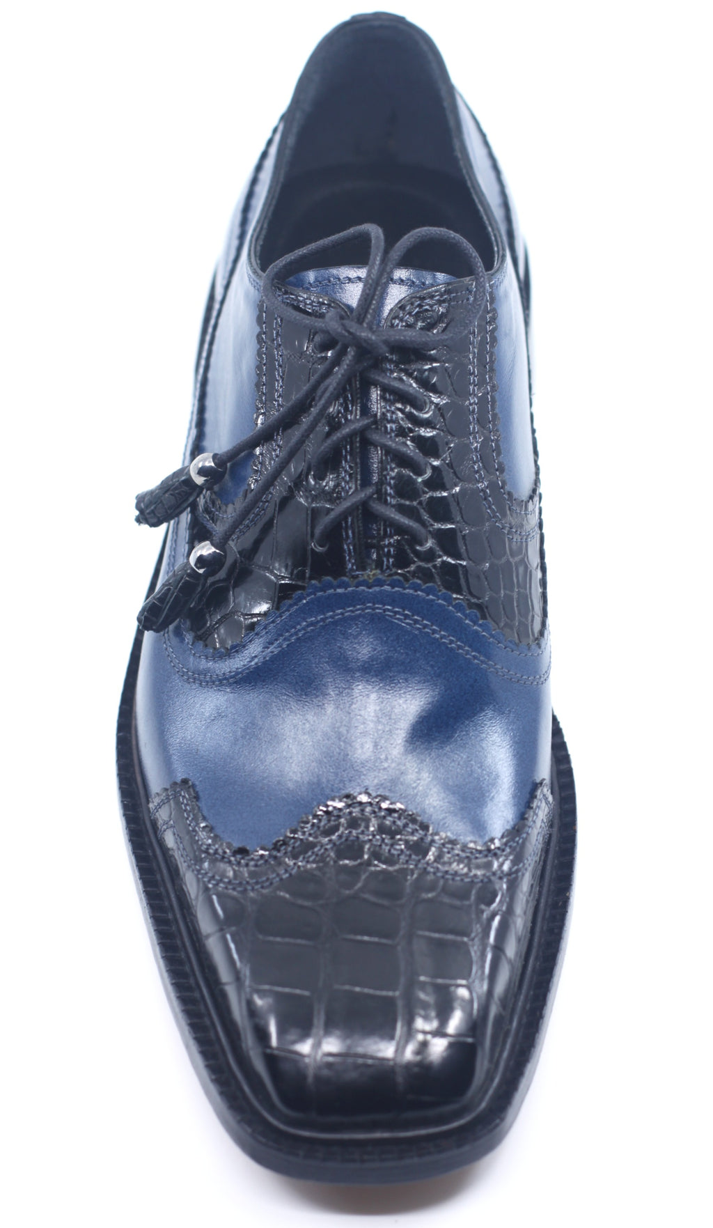 Black and Navy Leather and Alligator Dress US 11 image 1
