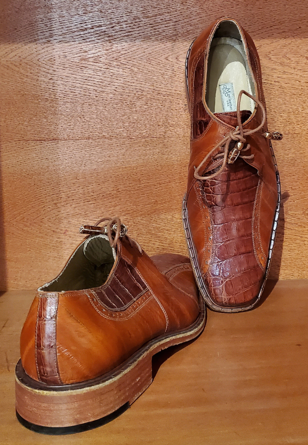 Cognac Alligator Dress Shoe US Men's 11.5 image 3