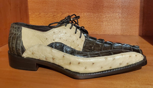 Brown & Beige Croc Tail and Ostrich US Men's 11 image 0