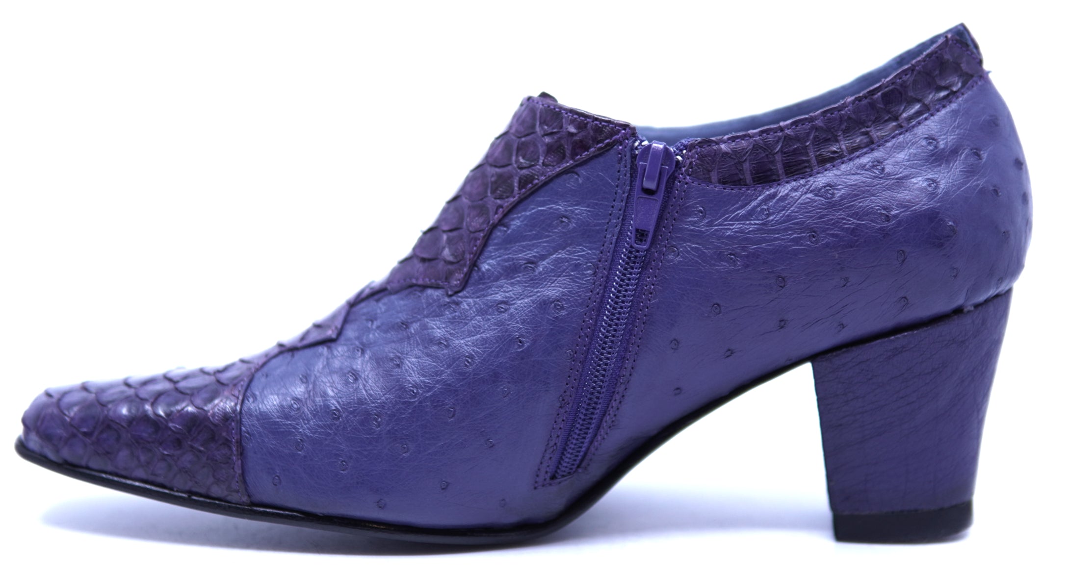 Genuine Purple Ostrich & Python Heels 9-US Women's image 1