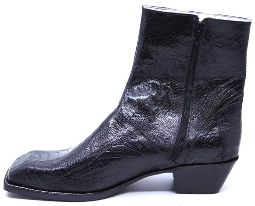 Black Ostrich Leg Botin image 1