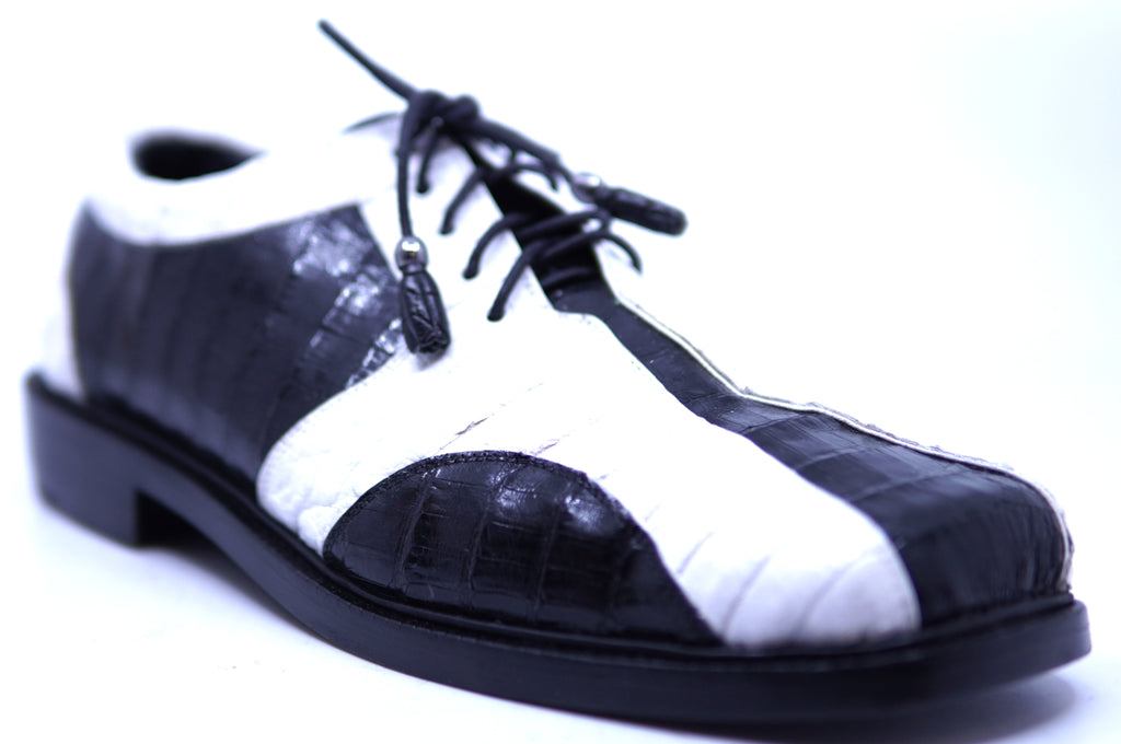 Genuine Black & White Alligator Dress Shoe 12-US Men's image 2