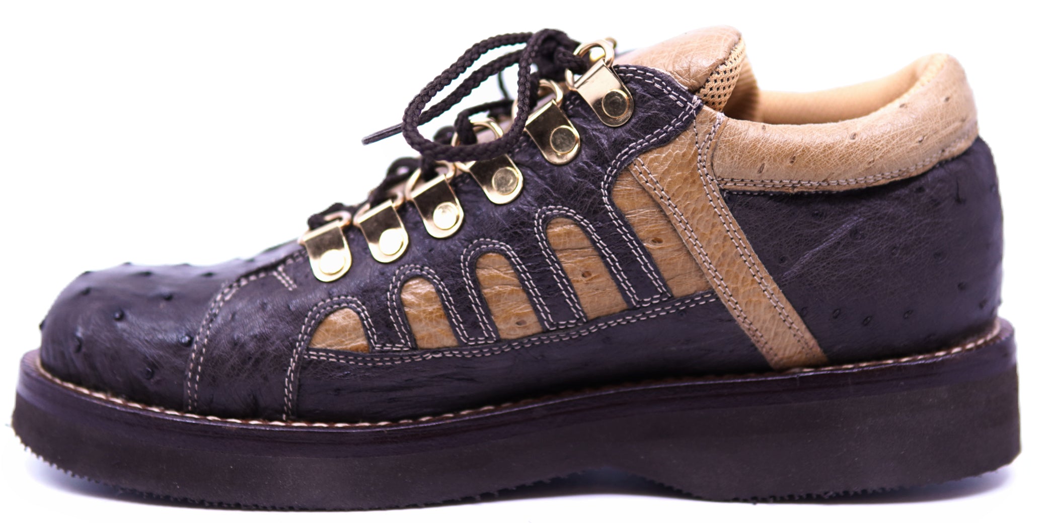 Dark Brown & Oryx Ostrich Sneakers 6.5-US Mens image 1