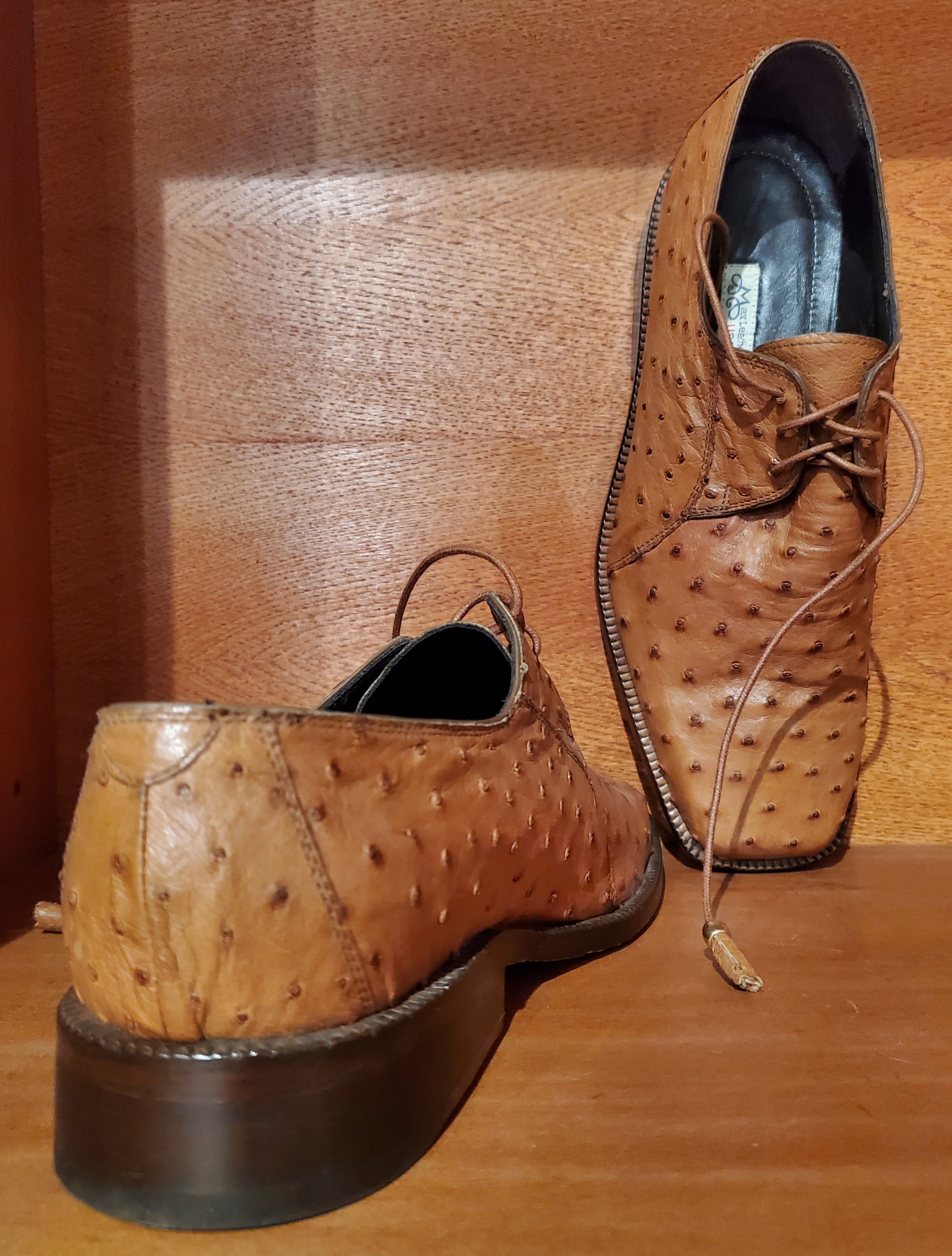 Cognac Ostrich Dress Shoe US Men's 11 image 3