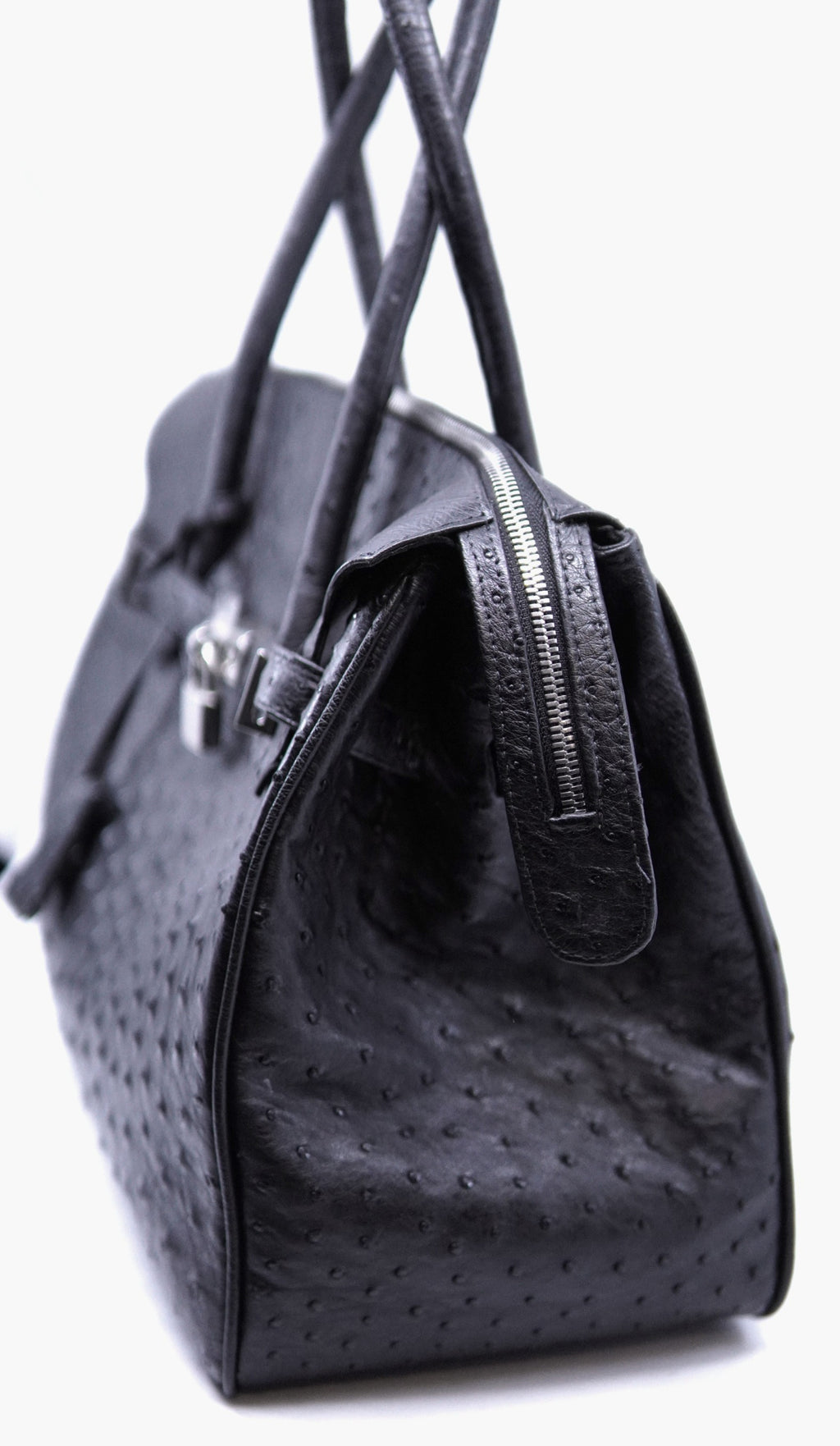 Large Black Ostrich Purse image 3