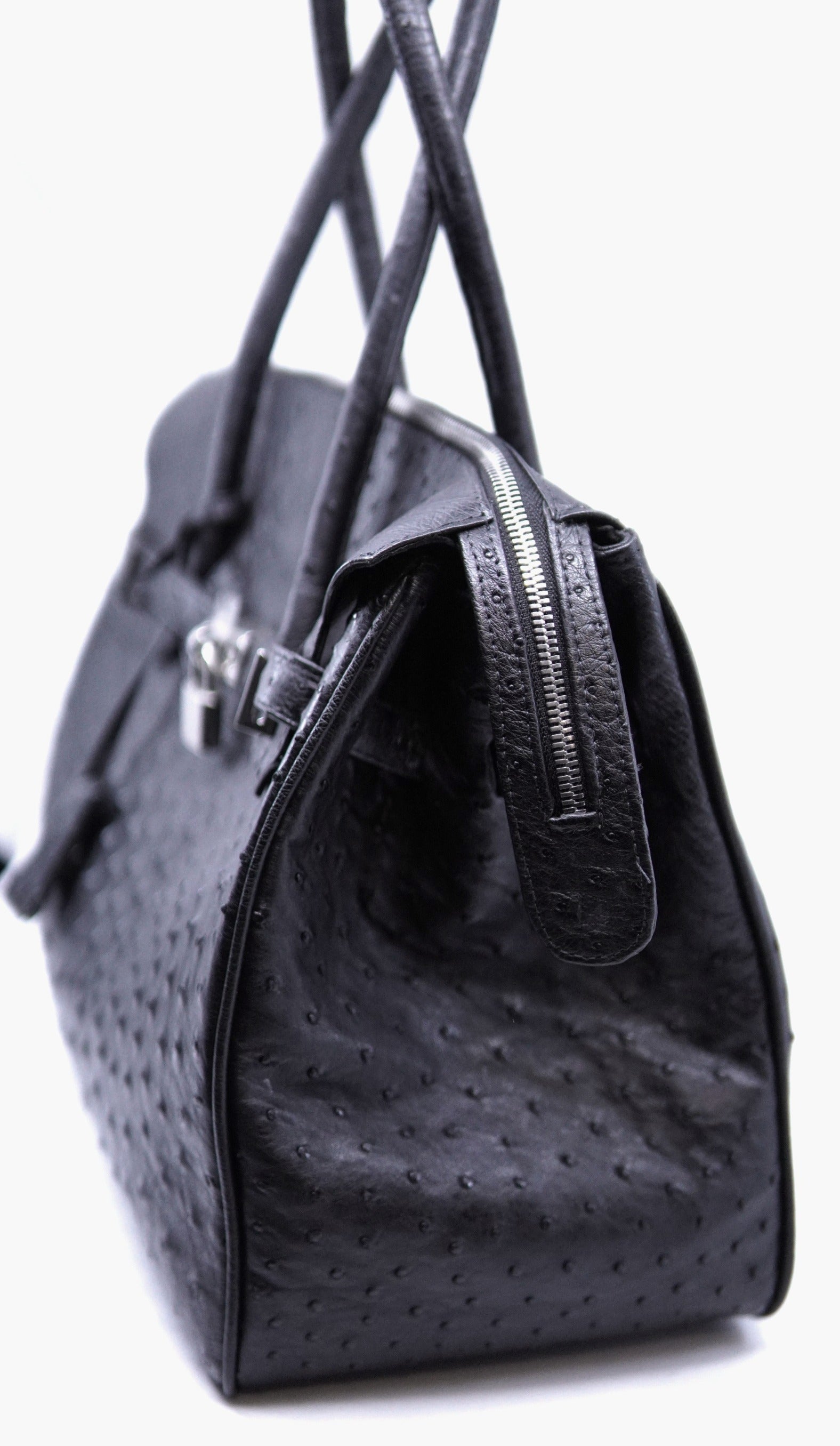 Large Black Ostrich Purse image 3