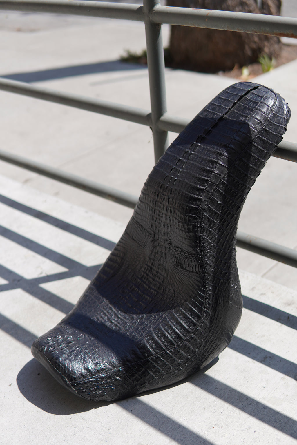 Genuine Hornback Crocodile Motorcycle Seat image 1
