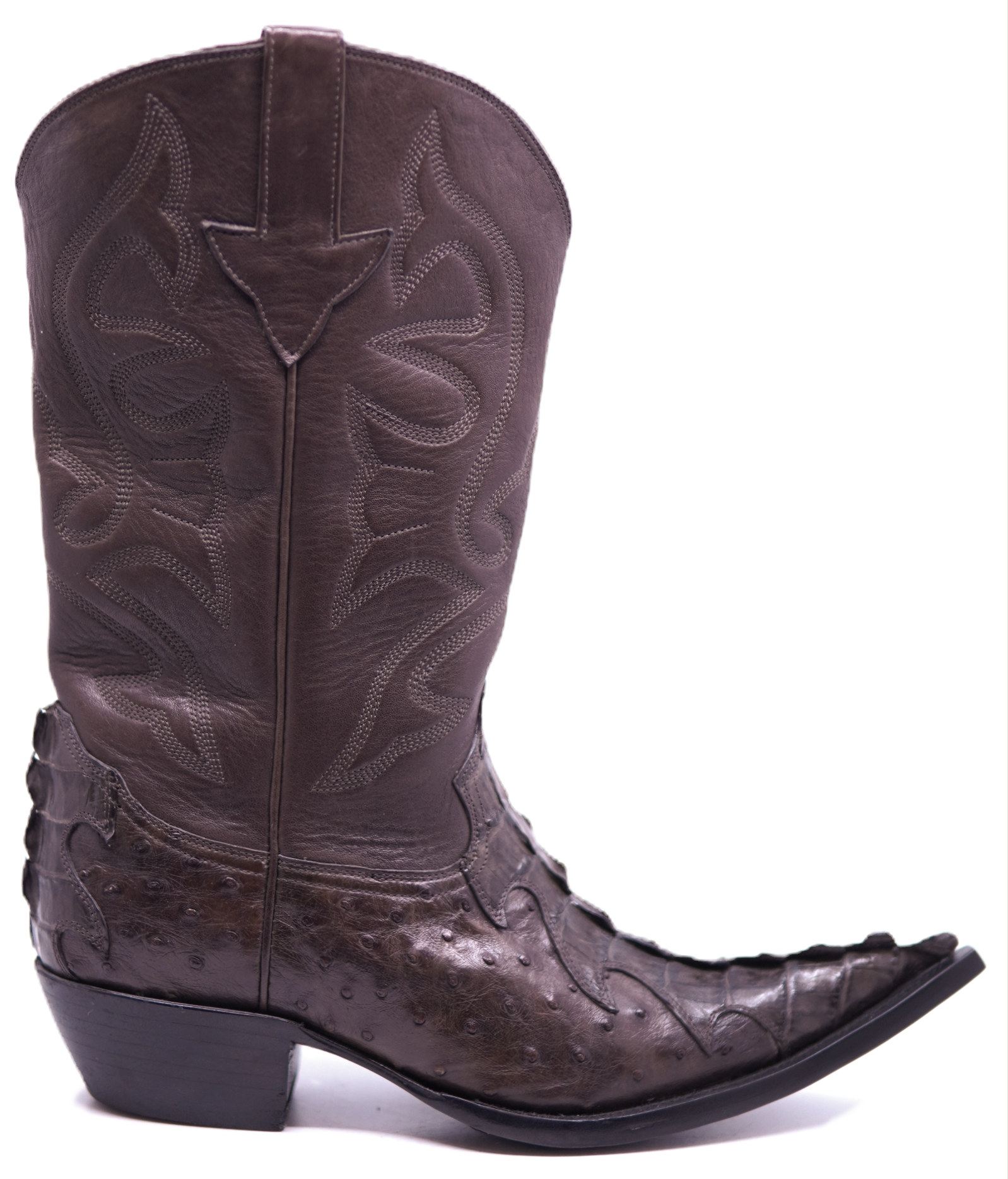 Ostrich & Caiman Tail Pointed Toe Western Boots image 0