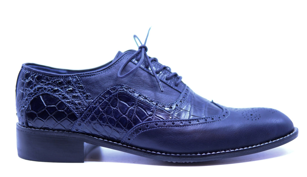 Alligator & Leather Wingtip Dress Shoes image 0