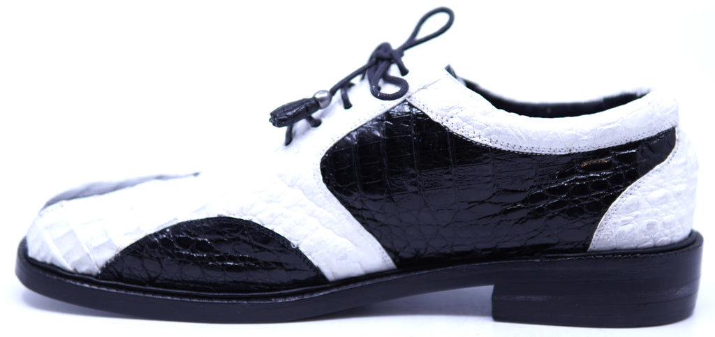 Genuine Black & White Alligator Dress Shoe 12-US Men's image 1