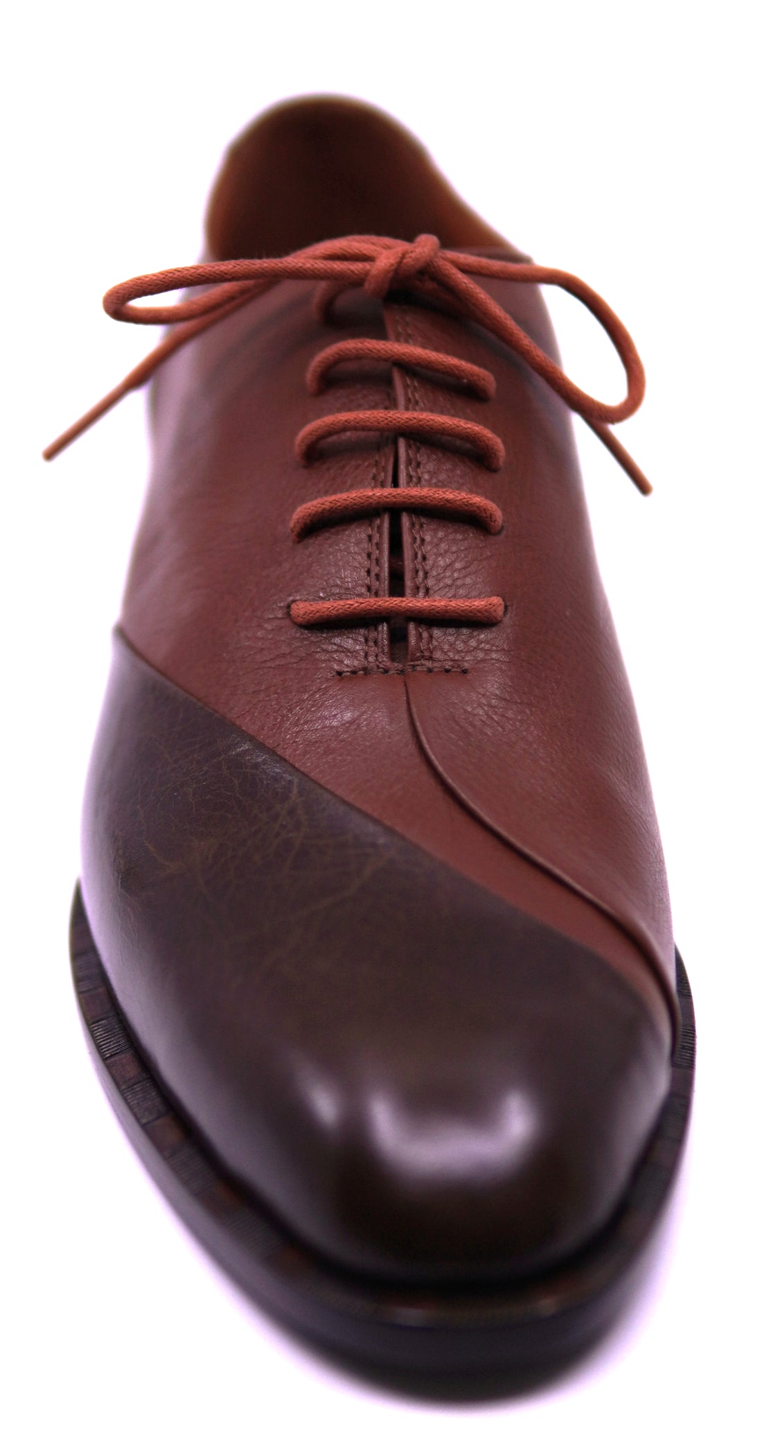 Full Cognac & Dark Brown Leather Dress Shoe image 3