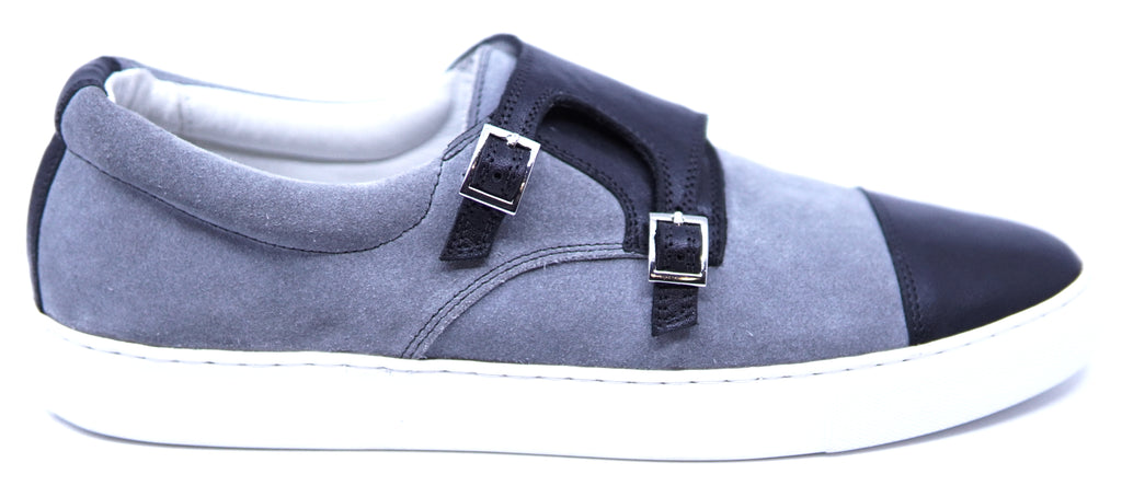 Suede & Leather Monk Strap Sneakers  image 0