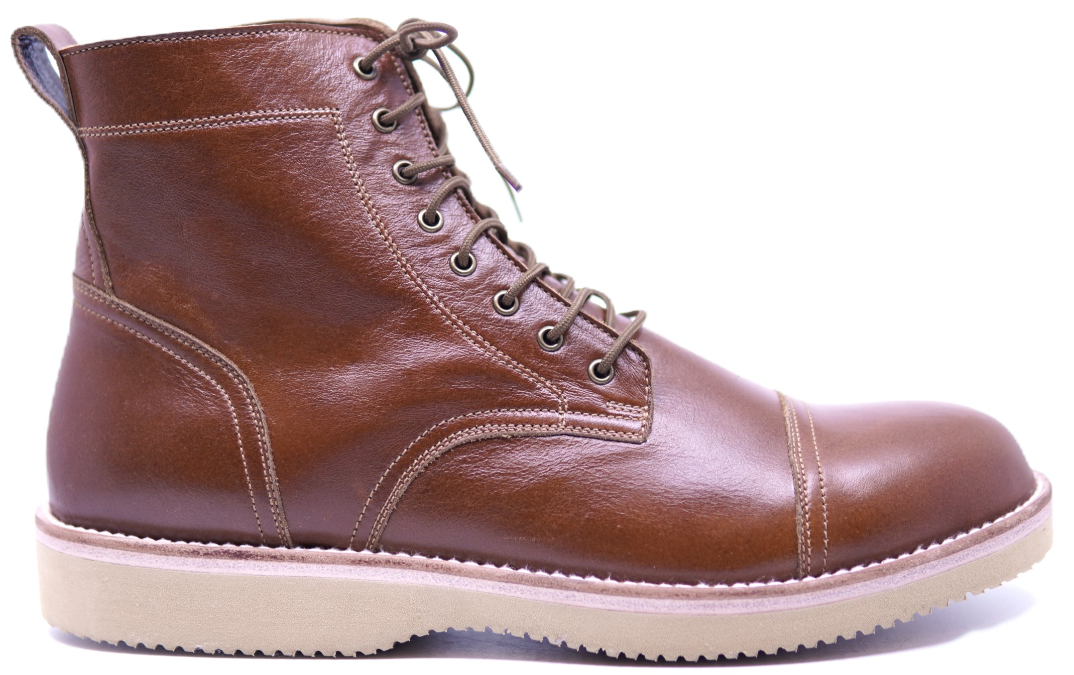 Full Genuine Leather Cap Toe Boots image 0